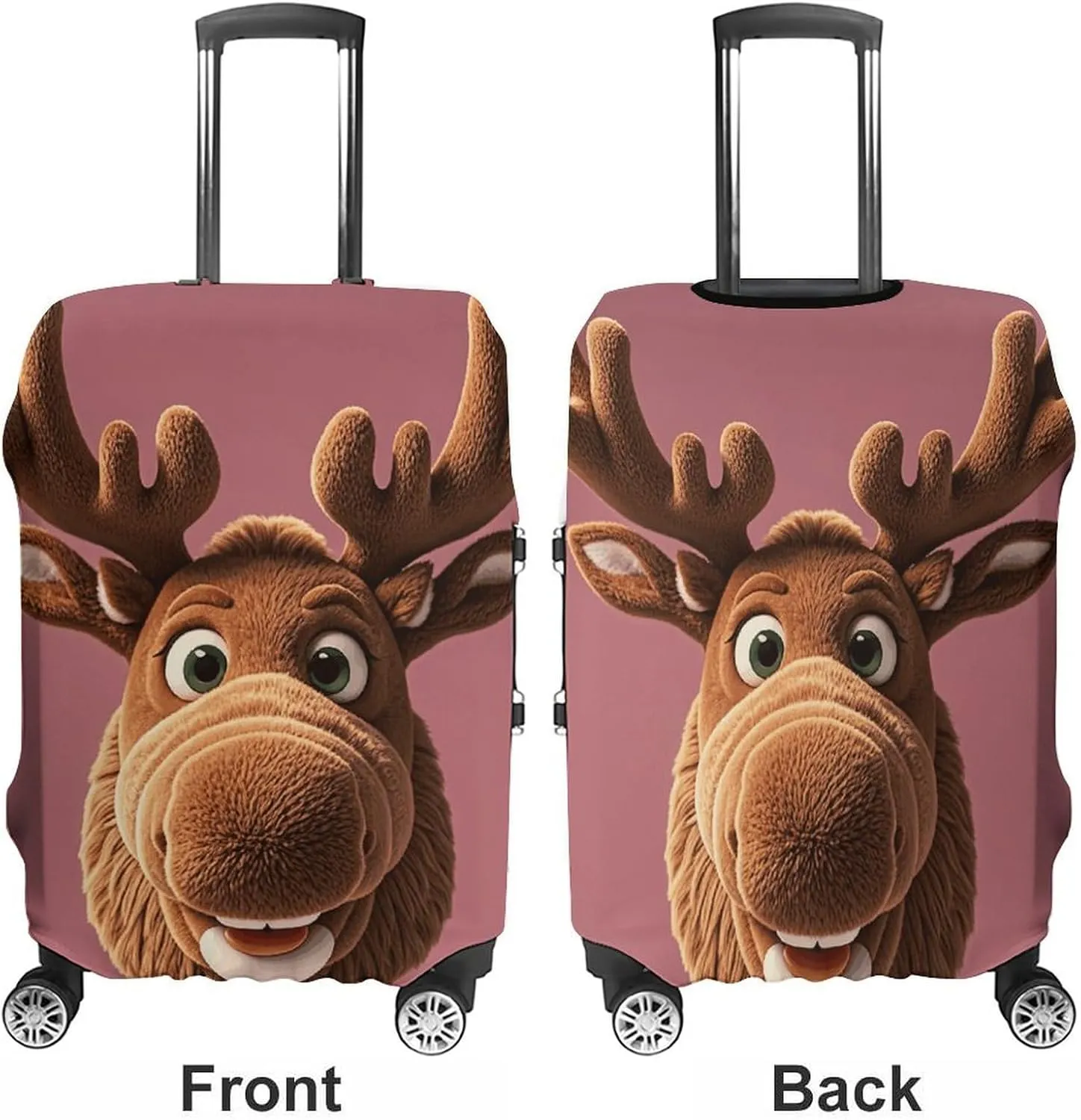 Suitcase Covers for Luggage Funny Christmas Moose Head Fashion Luggage Cover Washable Protector Waterproof Suitcase Cover Anti-scratch Travel Suitcases Covers Case for 19-32 Inch Luggages L