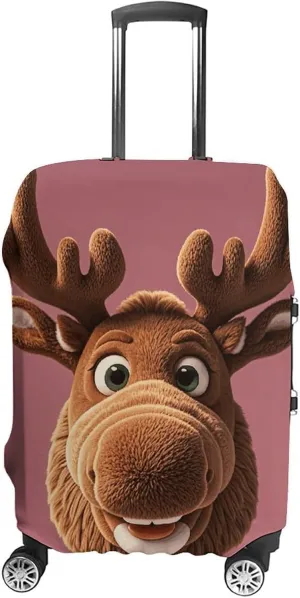 Suitcase Covers for Luggage Funny Christmas Moose Head Fashion Luggage Cover Washable Protector Waterproof Suitcase Cover Anti-scratch Travel Suitcases Covers Case for 19-32 Inch Luggages L