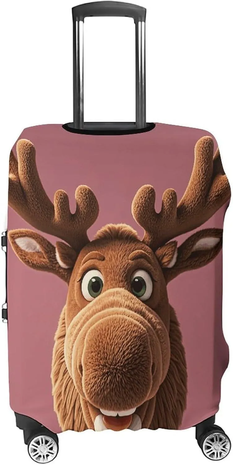Suitcase Covers for Luggage Funny Christmas Moose Head Fashion Luggage Cover Washable Protector Waterproof Suitcase Cover Anti-scratch Travel Suitcases Covers Case for 19-32 Inch Luggages L
