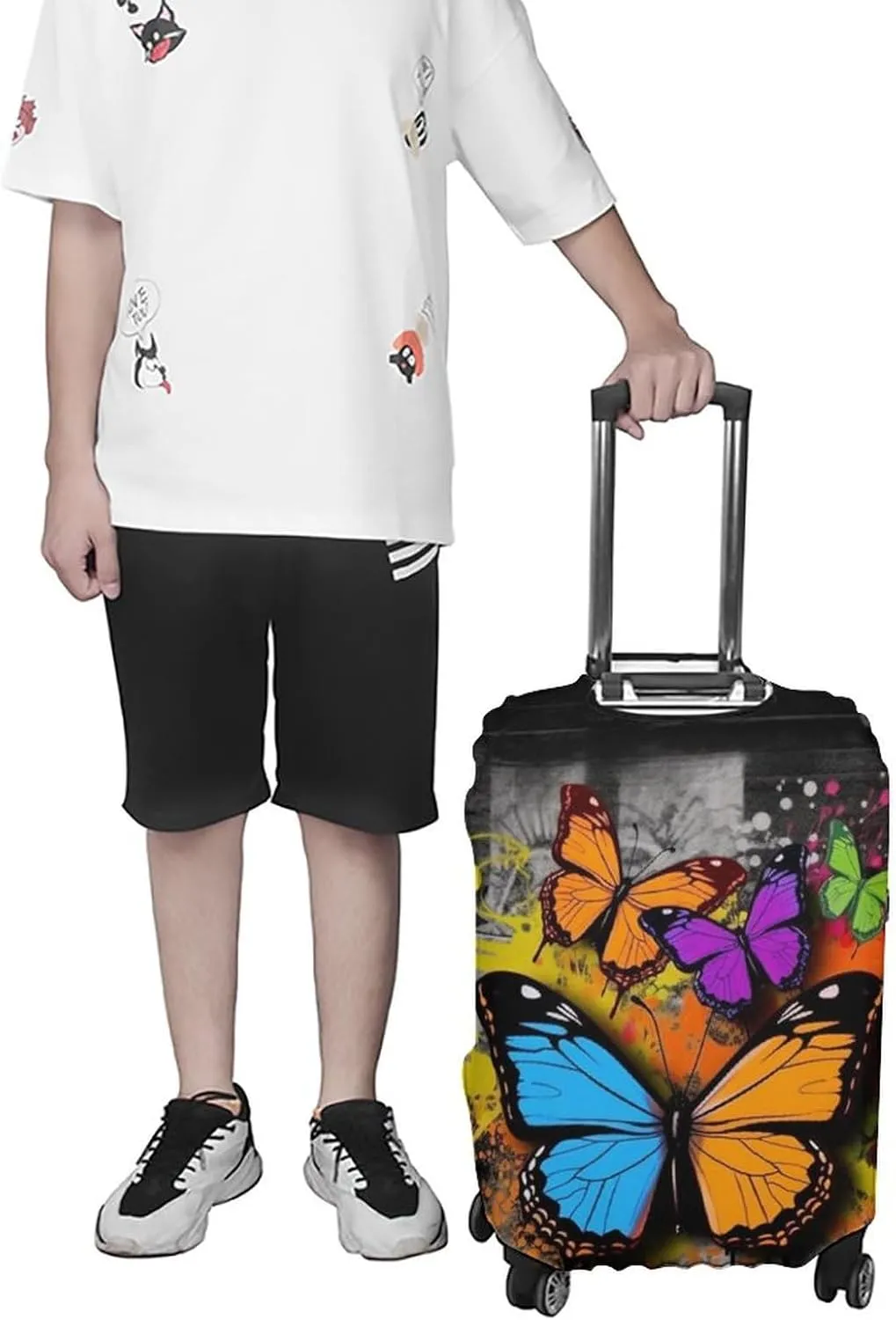 Suitcase Covers for Luggage Graffiti Butterfly Fashion Luggage Cover Washable Protector Waterproof Suitcase Cover Anti-scratch Travel Suitcases Covers Case for 19-32 Inch Luggages M