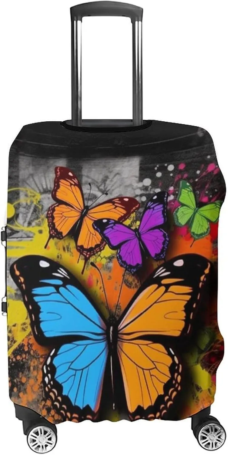 Suitcase Covers for Luggage Graffiti Butterfly Fashion Luggage Cover Washable Protector Waterproof Suitcase Cover Anti-scratch Travel Suitcases Covers Case for 19-32 Inch Luggages M