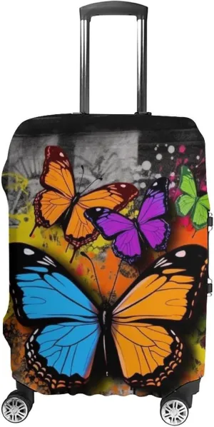 Suitcase Covers for Luggage Graffiti Butterfly Fashion Luggage Cover Washable Protector Waterproof Suitcase Cover Anti-scratch Travel Suitcases Covers Case for 19-32 Inch Luggages M