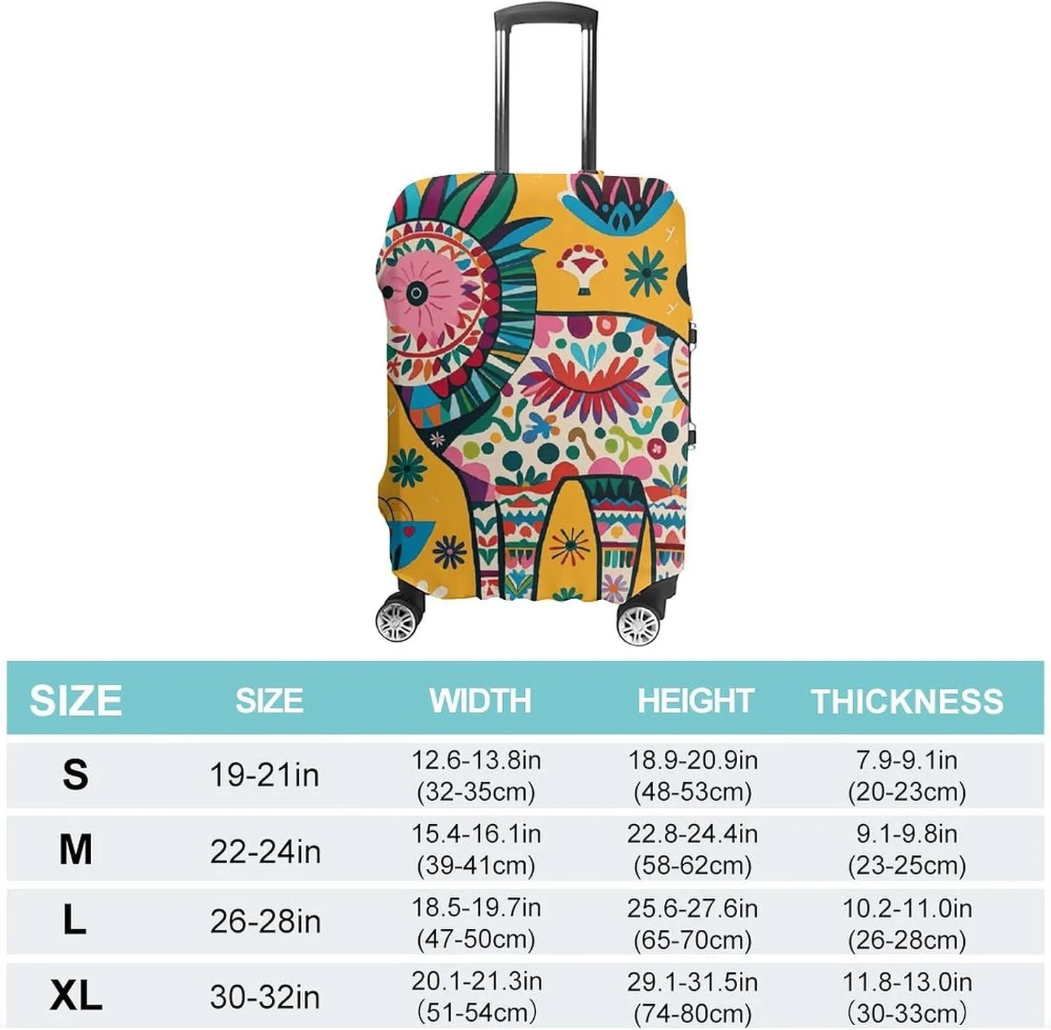 Suitcase Covers for Luggage Mexican Otomi Animal Fashion Luggage Cover Washable Protector Waterproof Suitcase Cover Anti-scratch Travel Suitcases Covers Case for 19-32 Inch Luggages S