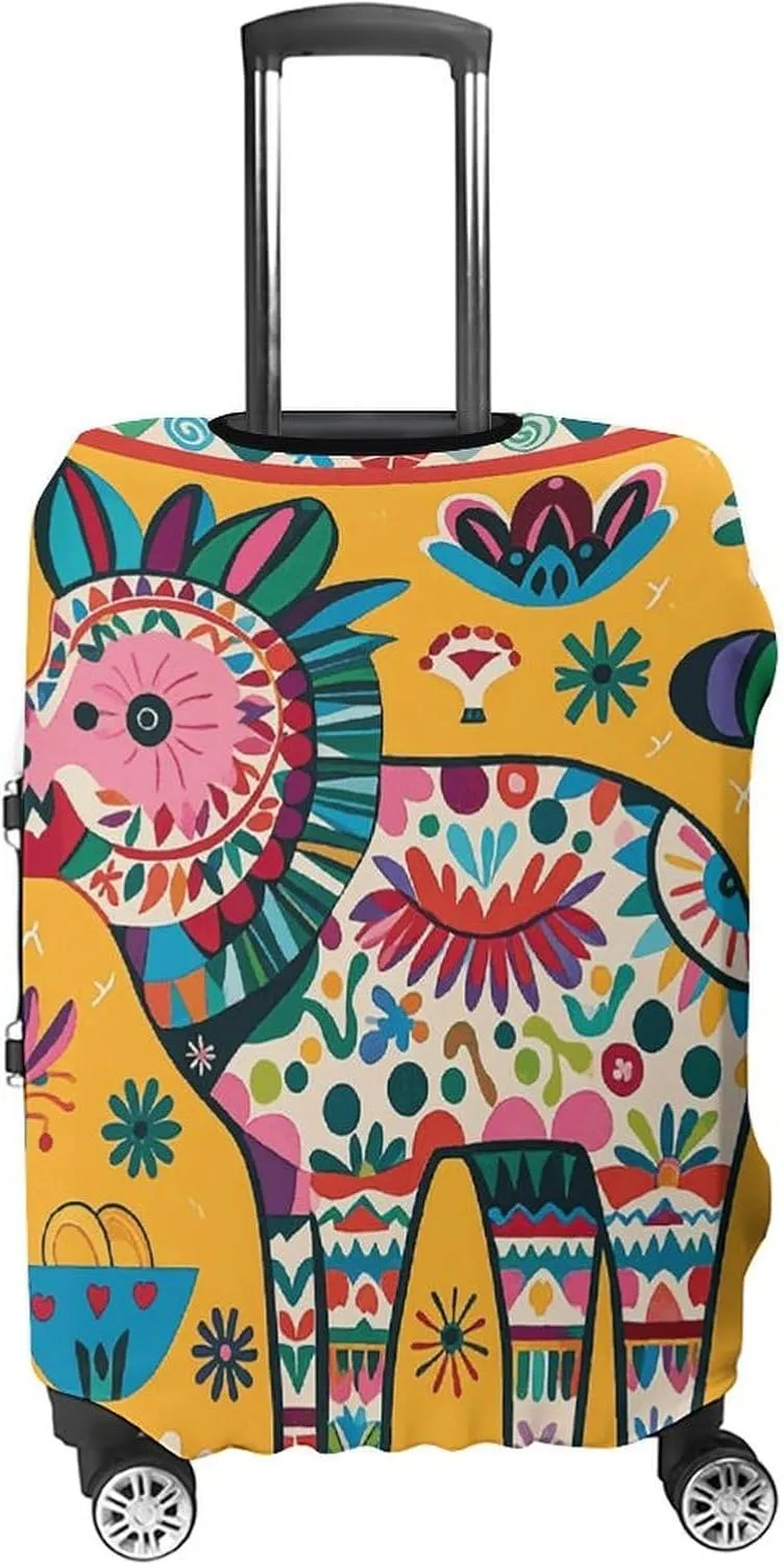 Suitcase Covers for Luggage Mexican Otomi Animal Fashion Luggage Cover Washable Protector Waterproof Suitcase Cover Anti-scratch Travel Suitcases Covers Case for 19-32 Inch Luggages S