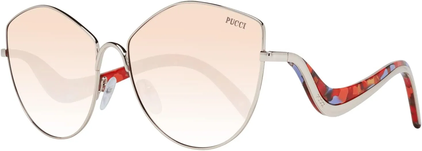 Sunglasses Emilio Pucci EP 0118 28G Rose Gold, Coral Havana Temples/Grad. Brown