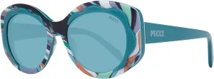 Sunglasses Emilio Pucci EP 0136 89P Shiny Bluegreen W. Burle Print Front/Grad.