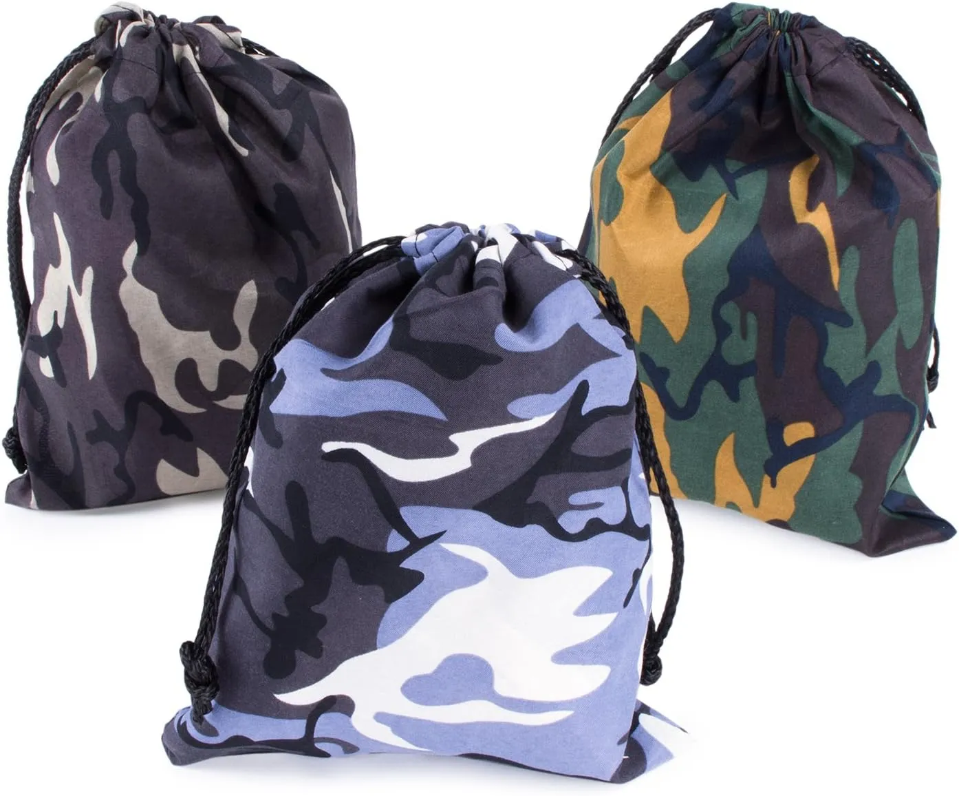 Super Z Outlet Camouflage Drawstring Travel Bags Pouch Sacks for Party Favors, Outdoor Camping Picnics, Hiking 8" x 10" (Drawstring, 24, Count)