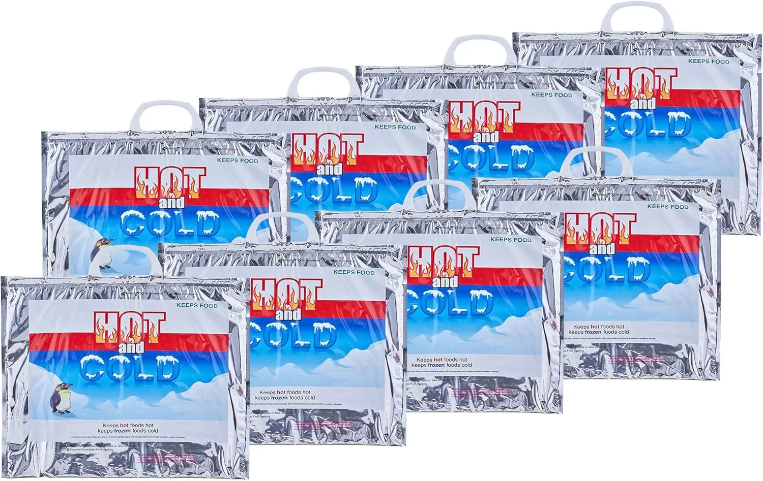 Superio Hot and Cold Insulated Bags for Food Delivery, Grocery Shopping Bags, Food Storage for Hot and Frozen Food for Travel, Disposable Cooler Bag, Reinforced Thermal Lunch Bag (8, 15.5"x13")