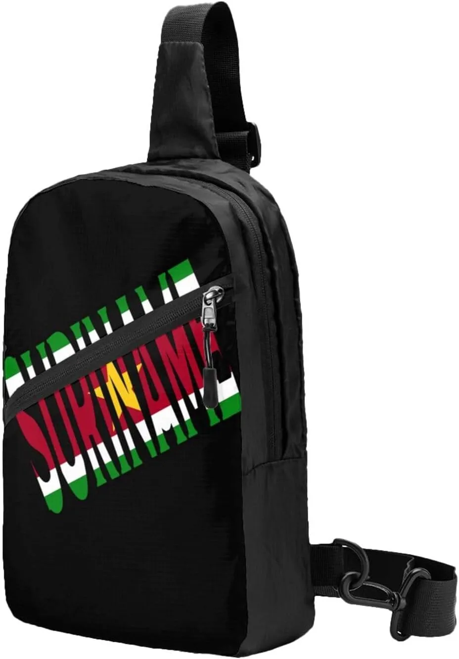 Suriname Font Surinamese Flag Crossbody Bag Portable Sling Bags Foldable Chest Daypack Reusable Sports Shoulder Backpack Diagonally Casual Rucksack Travel Bag