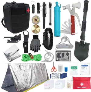 Survival Kit Camping Essentials Outdoor Multi-Tool Unique equipmentSurvival Kit,Stocking Stuffers Camping Accessories Survival Multi-Tool Gifts for Men Women