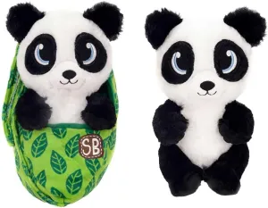 Swaddle Babies - 9.5” Cuddle Panda in Sling Plush Toy – Ultra-Soft Baby Swaddle for Comfort, Play & Snuggling, Great Gift for Kids