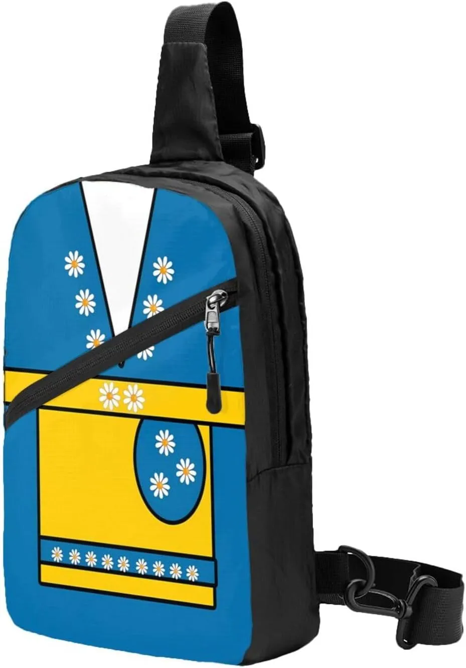 Swedish Sweden Flag Daisies Crossbody Bag Portable Sling Bags Foldable Chest Daypack Reusable Sports Shoulder Backpack Diagonally Casual Rucksack Travel Bag