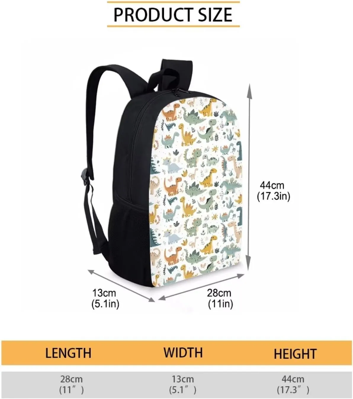 SYtrade Anime Dinosaur White Backpack for School Girls Travel Backpack Laptop Boys Toddler Bookbag
