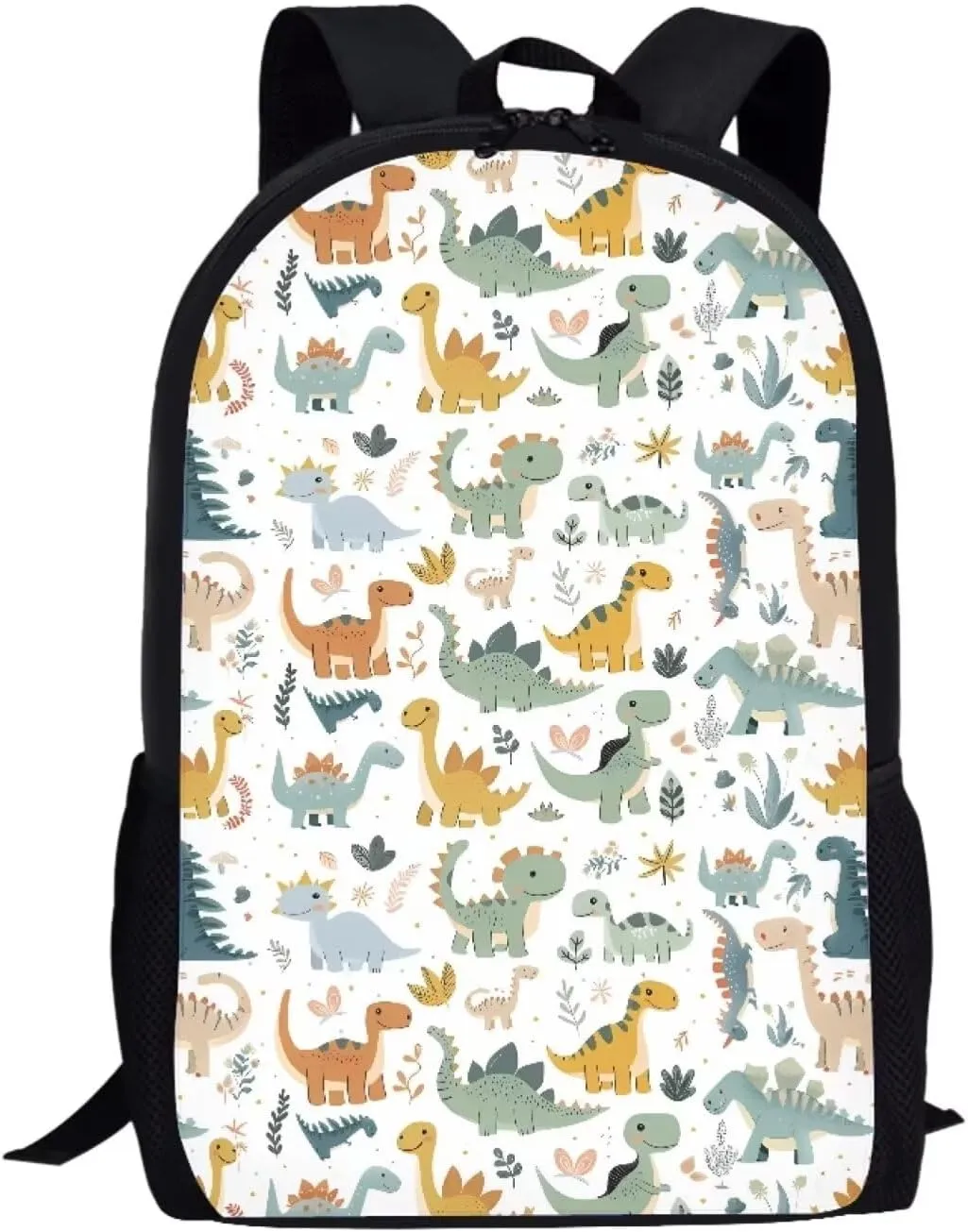SYtrade Anime Dinosaur White Backpack for School Girls Travel Backpack Laptop Boys Toddler Bookbag