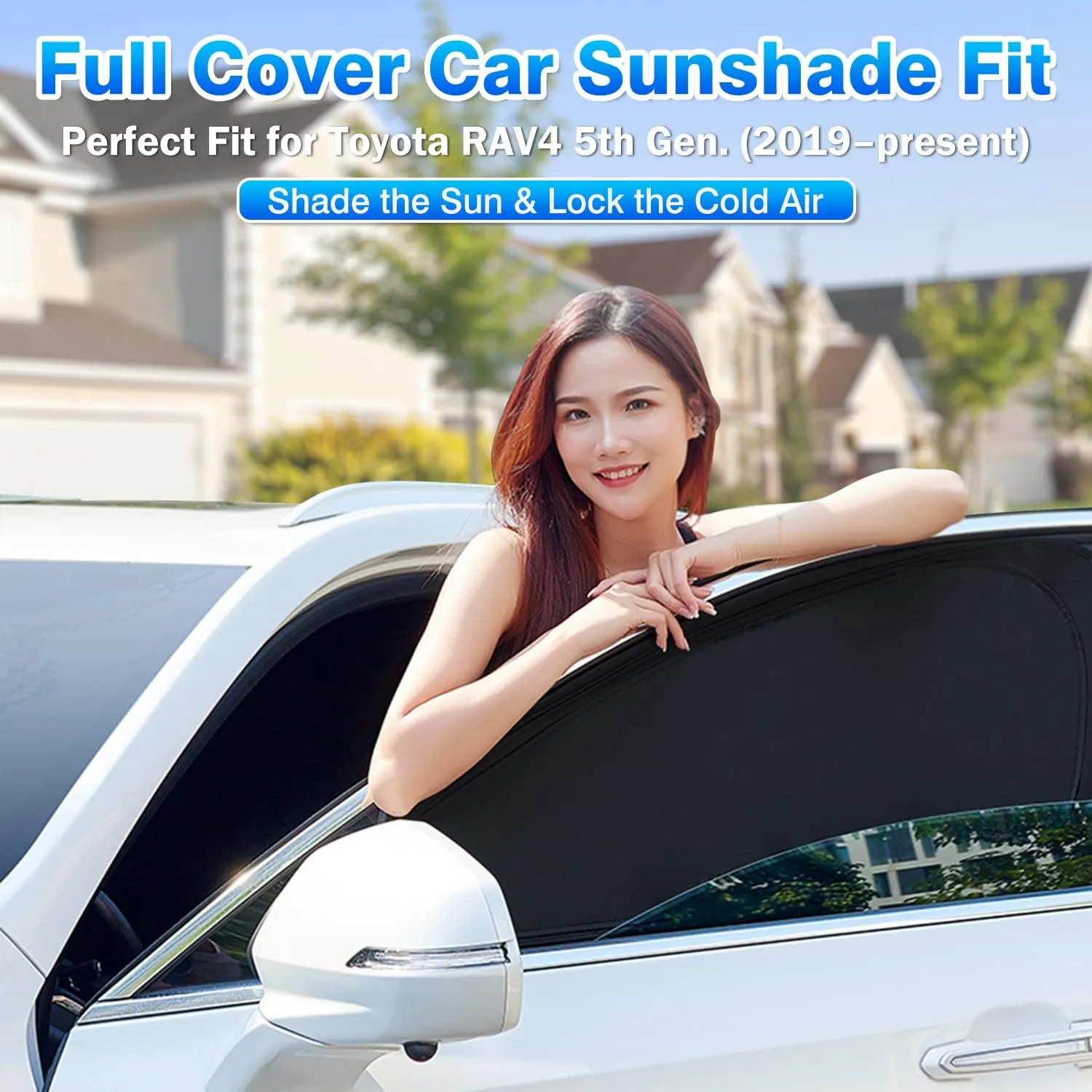 T TGBROS Window Sunshade for 2019-2024 2025 Toyota RAV4 Accessories Windshield Side Rear Window Full Set Privacy Car Sun Shades Foldable for Baby/Camping Blocks UV Rays 8PCS