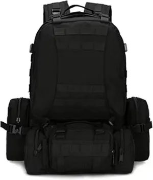 Tactical Backpack 50L, Molle Daypack Men, 4 in 1 Military Bag, Outdoor Sport Hiking Climbing Army Camping Bags