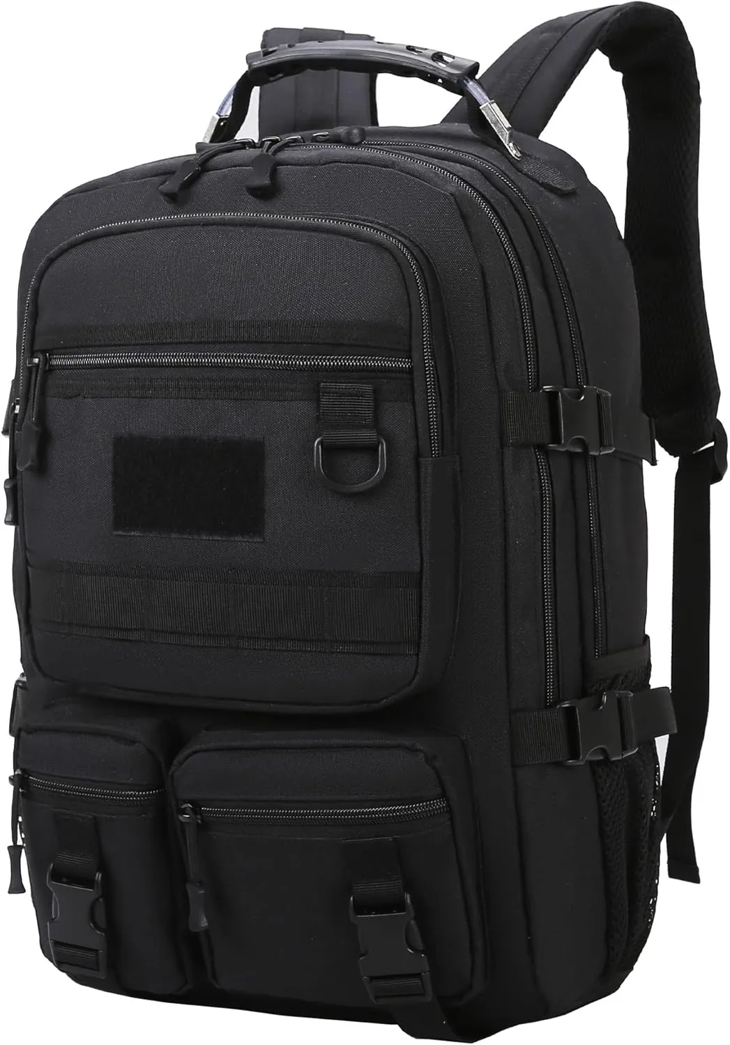 Tactical Backpack for Men MOLLE Nylon Travel Backpack Men's Assault Bag Back Pack with Bottle Holder Daypack,Black