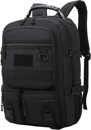 Tactical Backpack for Men MOLLE Nylon Travel Backpack Men's Assault Bag Back Pack with Bottle Holder Daypack,Black