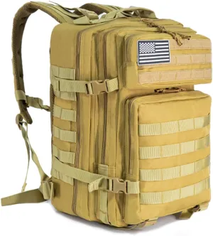 Tactical Backpack, Stronger Military Laptop Backpack for Work, Molle Bag for Weekender Travel Hiking Camping Khaki