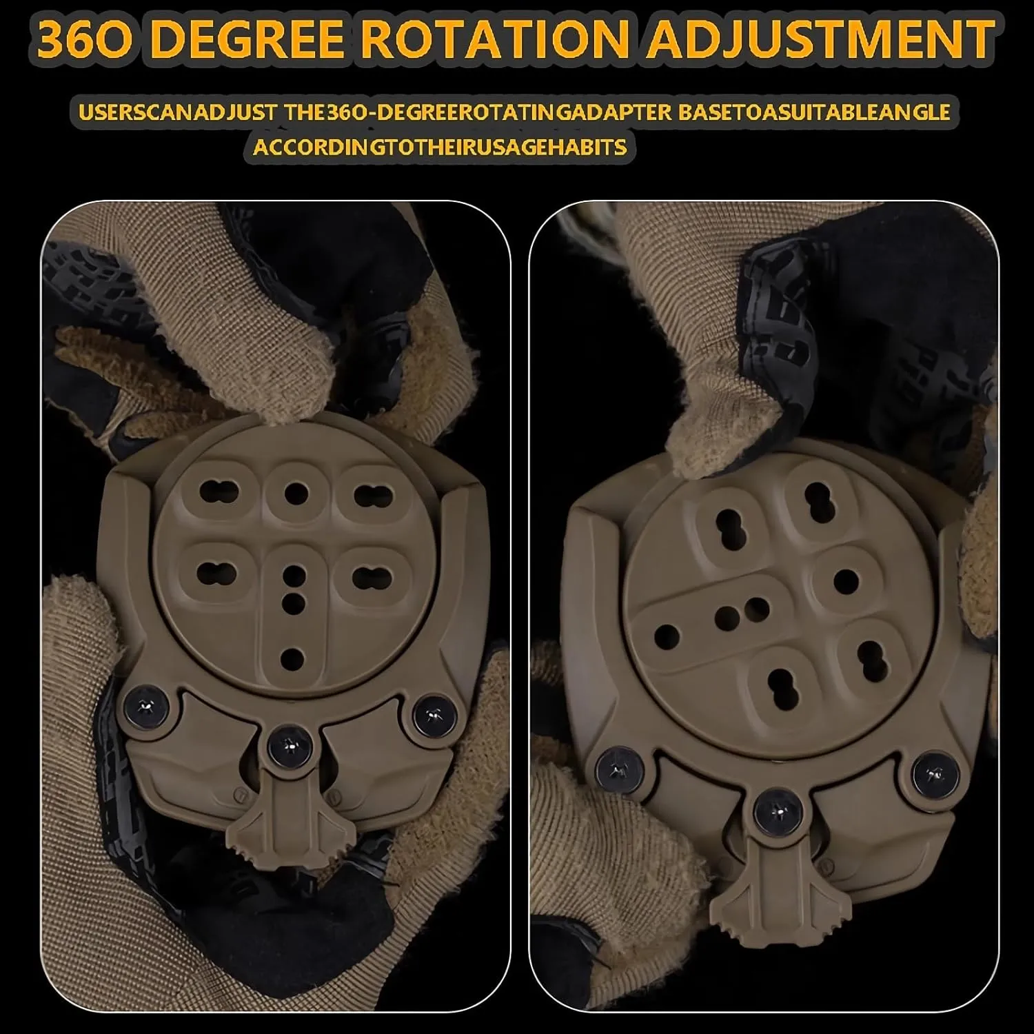 Tactical Belt Holster Adapter Quick Attachment System, Drop Leg Platform 360 Degree Revolve Locking Modular Holster Adapter Base Accessories