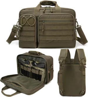 Tactical Gun Range Bag for Handguns and Ammo Pistol Case Shooting Range Backpack Carrying Duffle Bags Magazine Ammo Gear Accessories Molle Pouch for Hunting Shooting Sport Outdoor