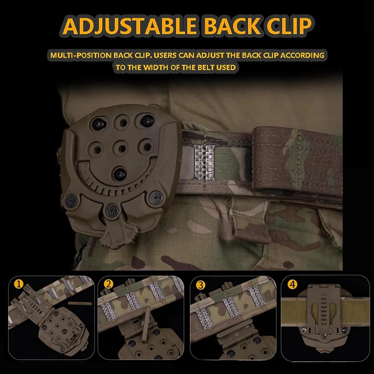 Tactical Holster Quick Attachment System, Mid-Low Ride Holster Platform Adapter, Belt Loop 360 Degree Angles Drop Leg Platform Adapter