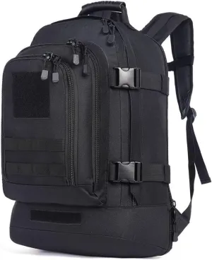 Tactical Military Backpack, 45L Outdoor Hiking Daypack for Camping, Hunting, Fishing (Black, 14.5in*9.8in*22.8in)