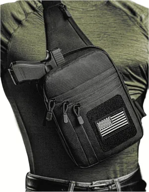 Tactical Sling Bag for Men - CCW Sling with Secure Chest Holster - Durable EDC Shoulder Bag for Everyday Use