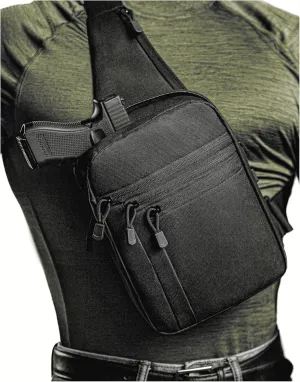 Tactical Sling Bag for Men - CCW Sling with Secure Chest Holster - Durable EDC Shoulder Bag for Everyday Use