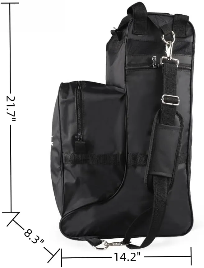 Tall Boot and Helmet Carrier - Waterproof 3 in 1 Equestrian Travel Bag for Horse Riding, Large Capacity, English Bag Carry All