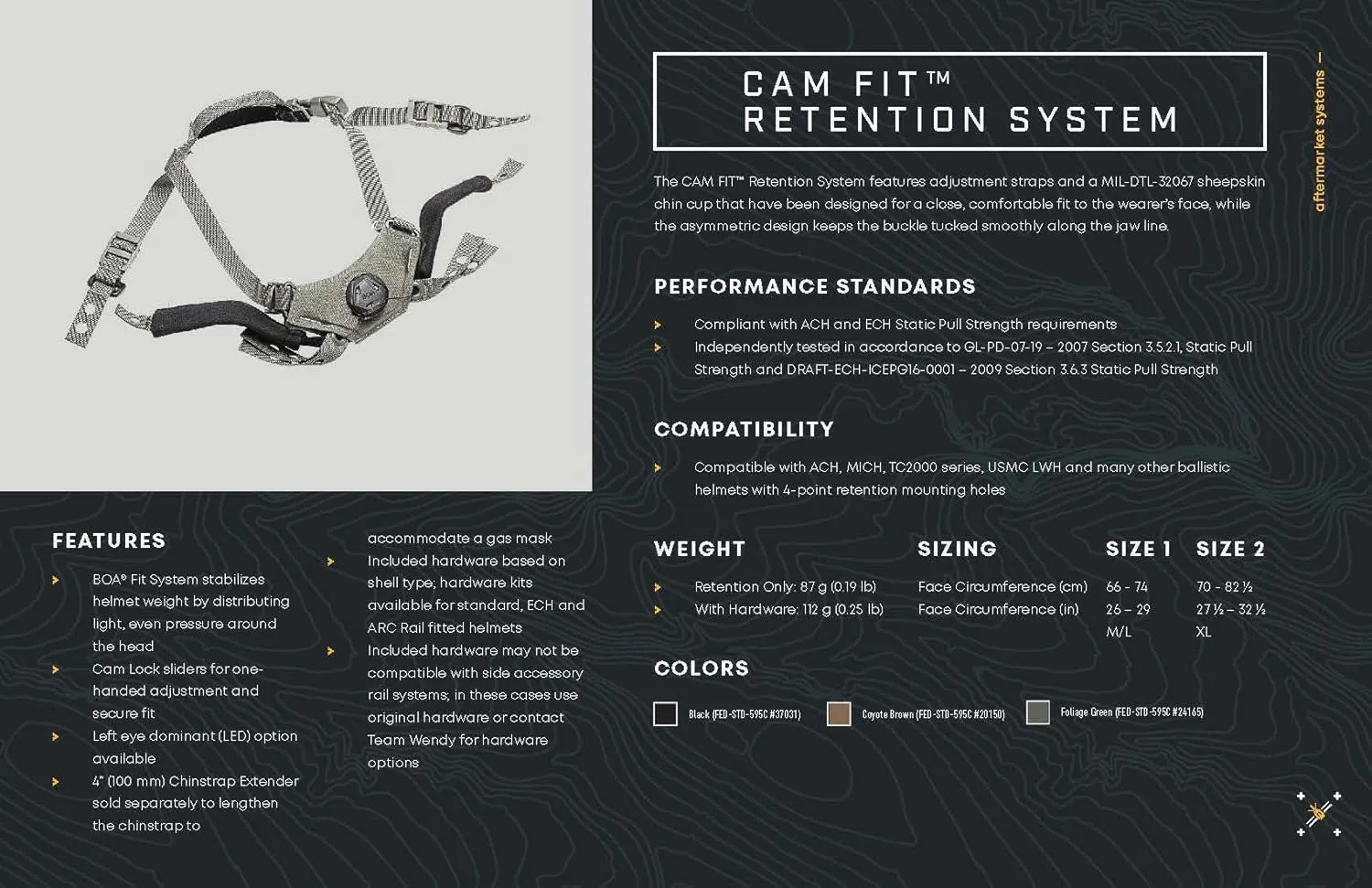 Team Wendy CAM FIT Retention System - Right Eye Dominant for ACH/MICH, Fast, AirFrame