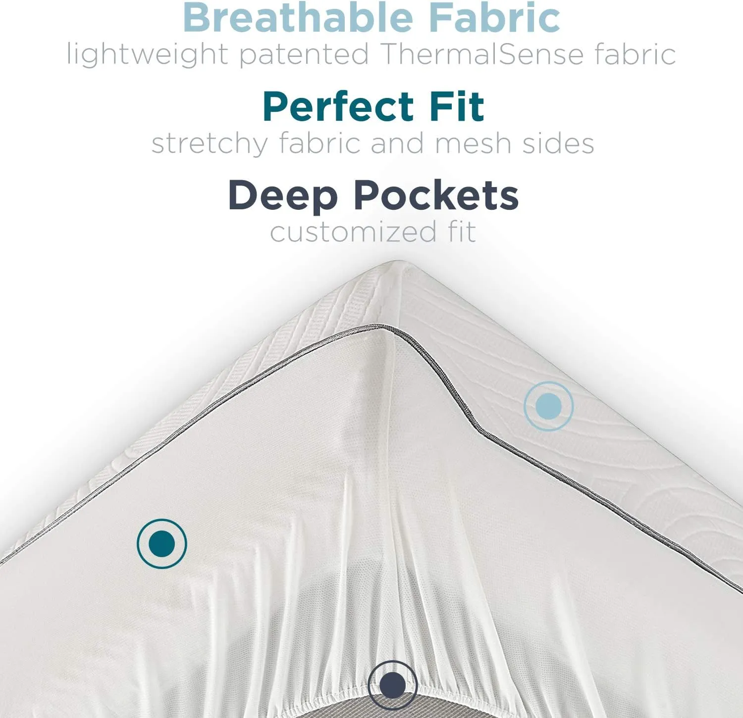 Tempur-Pedic TEMPUR-Protect Waterproof Mattress Protector, King, White