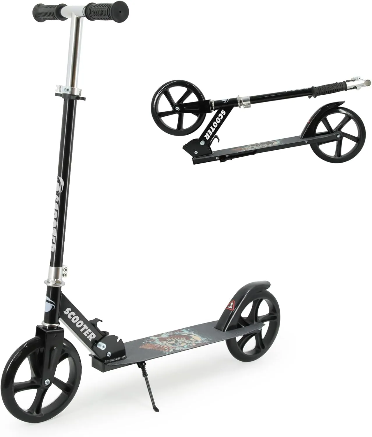TENBOOM Kick Scooter for Ages 6 ,Kid,Teens & Adults. Max Load 240 LBS. 8IN Big Wheels for Kids, Teen and Adults, 3 Adjustable Levels