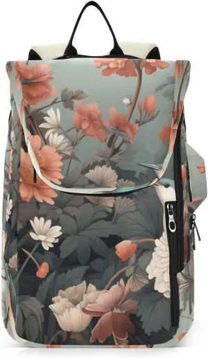 Tennis Bag Tennis Backpack for Women Men, Tennis Bag Holds 2 Rackets, Pickleball Paddles Balls, Badminton Squash, Chinese Painting Bird (16)