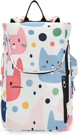 Tennis Bag Tennis Backpack for Women Men, Tennis Bag Holds 2 Rackets, Pickleball Paddles Balls, Badminton Squash, Simple Drawing Style Cat (5)