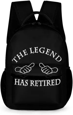 The Legend Has Retired Unisex Backpack Casual Daypacks Quality Shoulders Bag for Camping Hiking Travel Gear