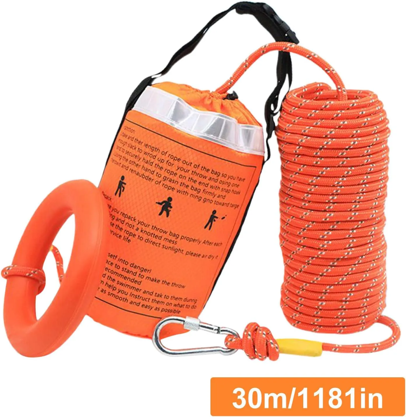 Throw Bag - Throw Bags for Water Rescue | Reflective Floating Rope Outdoor | Reflective Floating Water Rescue Throw Bag With Rope | High-Visibility Safety Boat Save Gear for Rafting Fishing