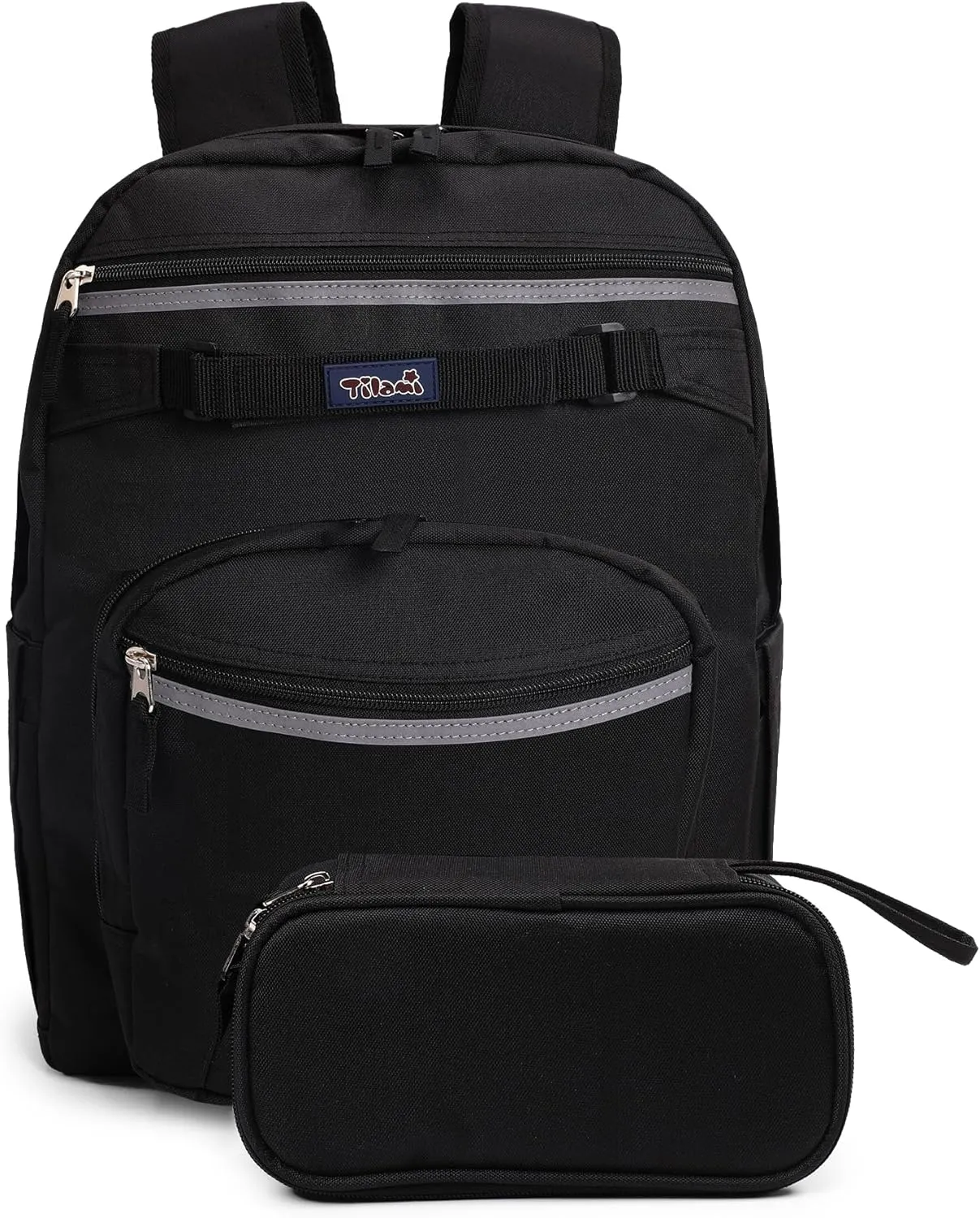 Tilami Basic Backpack for Travel, 15 inch Laptop Bag, 20L Water Resistant Bookbag for Women and Men,Black