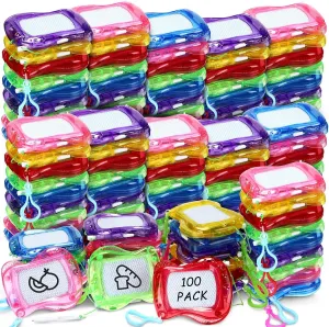 Tinlade 100 Pcs Mini Magnetic Drawing Board for Kids, Backpack Keychain Clip Drawing Boards Erasable Doodle Board Sketch Pad for Kids Party Favors Goodie Bags Stuffers Birthday Games Supplies Gifts