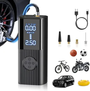 Tire Inflator Portable Air Compressor,20000mAh&180psi Portable Air Pump for Car Tires - Accurate Pressure LCD Display, Tire air pump 4X Fast Inflation Air Compressor for Car,Motorcycle,Bike etc