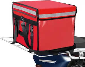 TooCust Large Insulated Food Delivery Bag with Fixed Base and Internal Frame, XXL 19.7" x 15" x 15", Commercial Pizza Delivery Bag w/Divider, Waterproof & Foldable Catering Bag Food Deliveries, Red