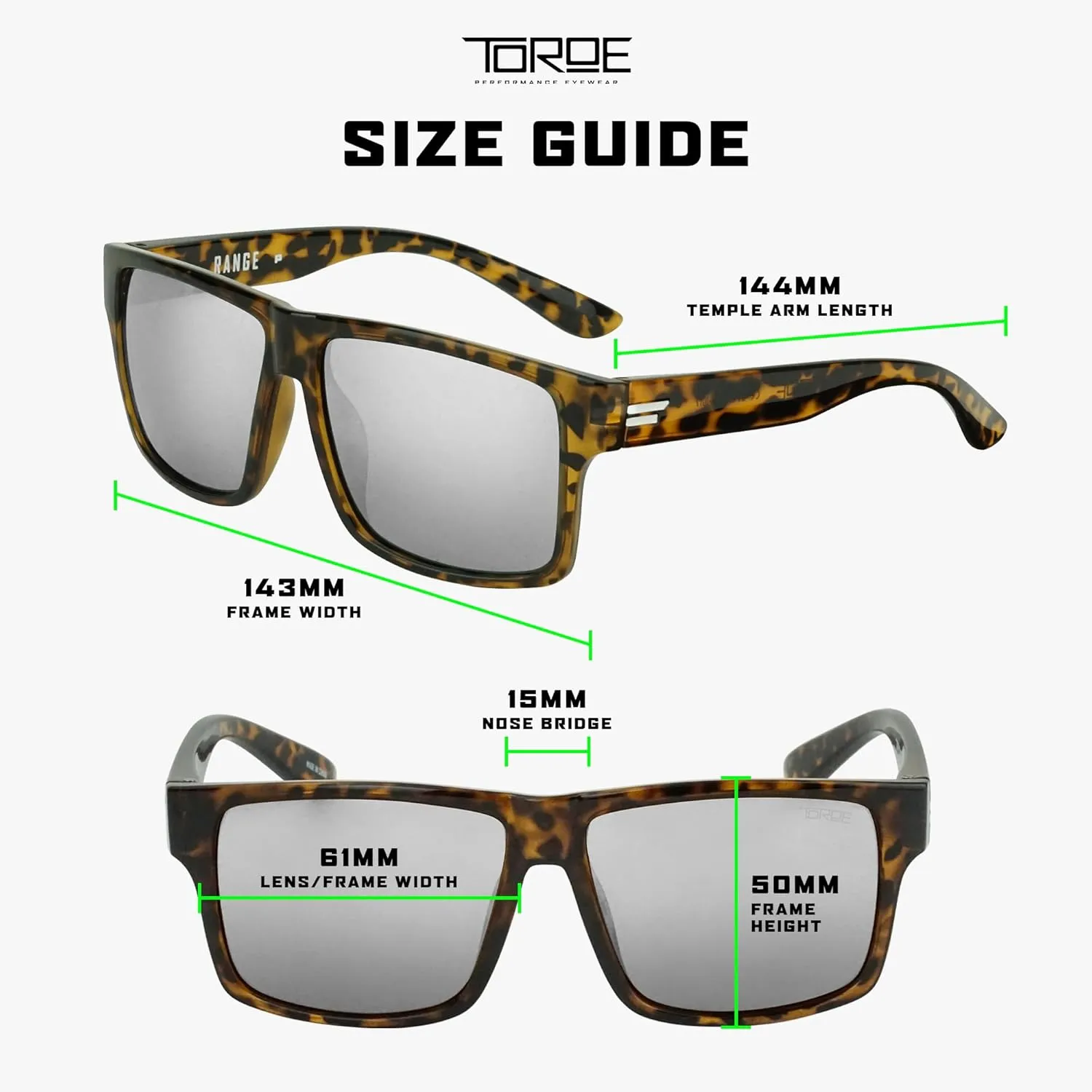 TOROE Classic RANGE TR90 Frame Polarized Unbreakable Sunglasses with Hydrophobic Coated Polycarbonate AR Lenses