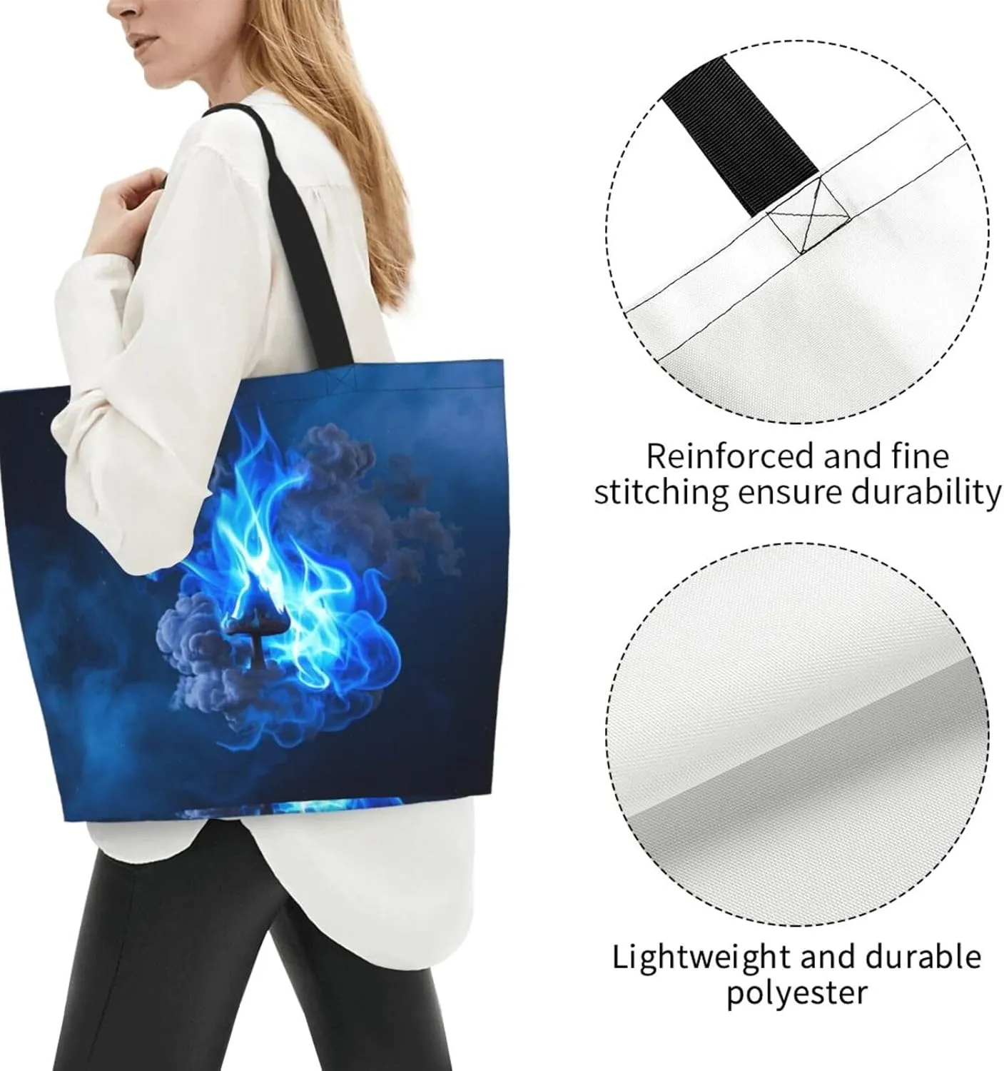Tote Bag for Women Camouflage Deer Grocery Bag Foldable Shopping Bags Reusable Large Tote Bag