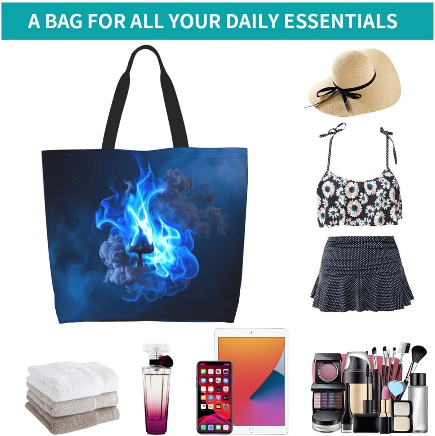 Tote Bag for Women Camouflage Deer Grocery Bag Foldable Shopping Bags Reusable Large Tote Bag