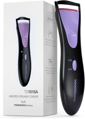 TOUCHBeauty Professional Heated Eyelash Curler, Upgrade Portable Electric Eyelash Curler for Curled Eyelashes Long Lasting Heated Painless Curved Purple