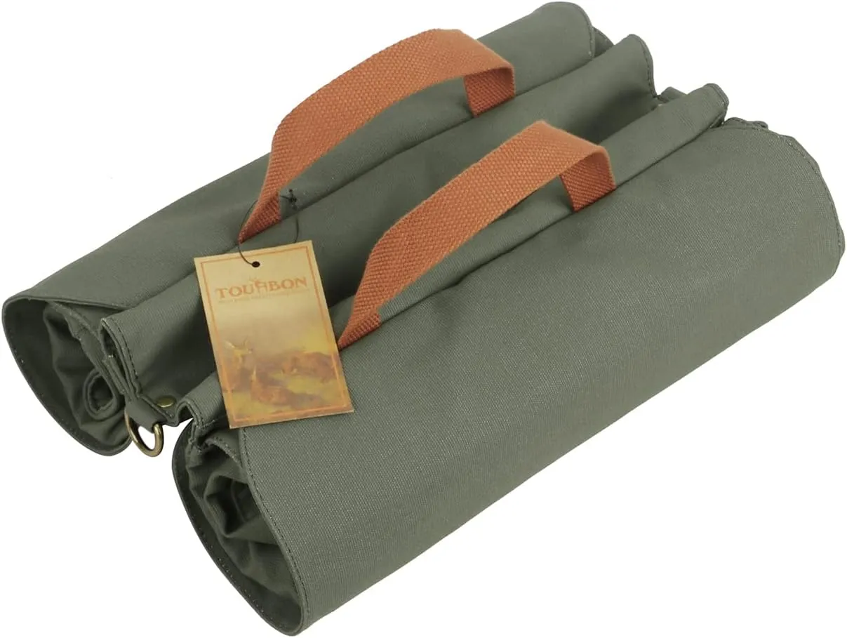 TOURBON Canvas Bike Bags Rear Rack Roll-up Bicycle Panniers Waterproof