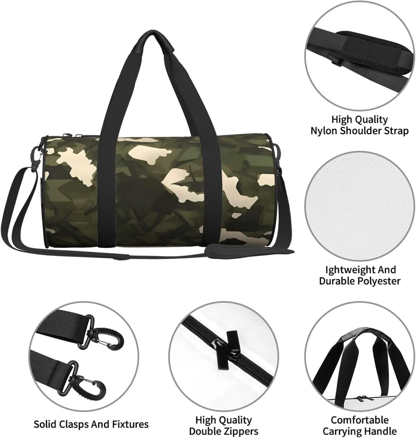 Travel Bag For Women,Army Camouflage Print Personal Item Duffle Bags,Weekend Travel Duffel Tote Bag,Travel Sport Gym Bag For Men,Airplane Travel Essentials For Flying