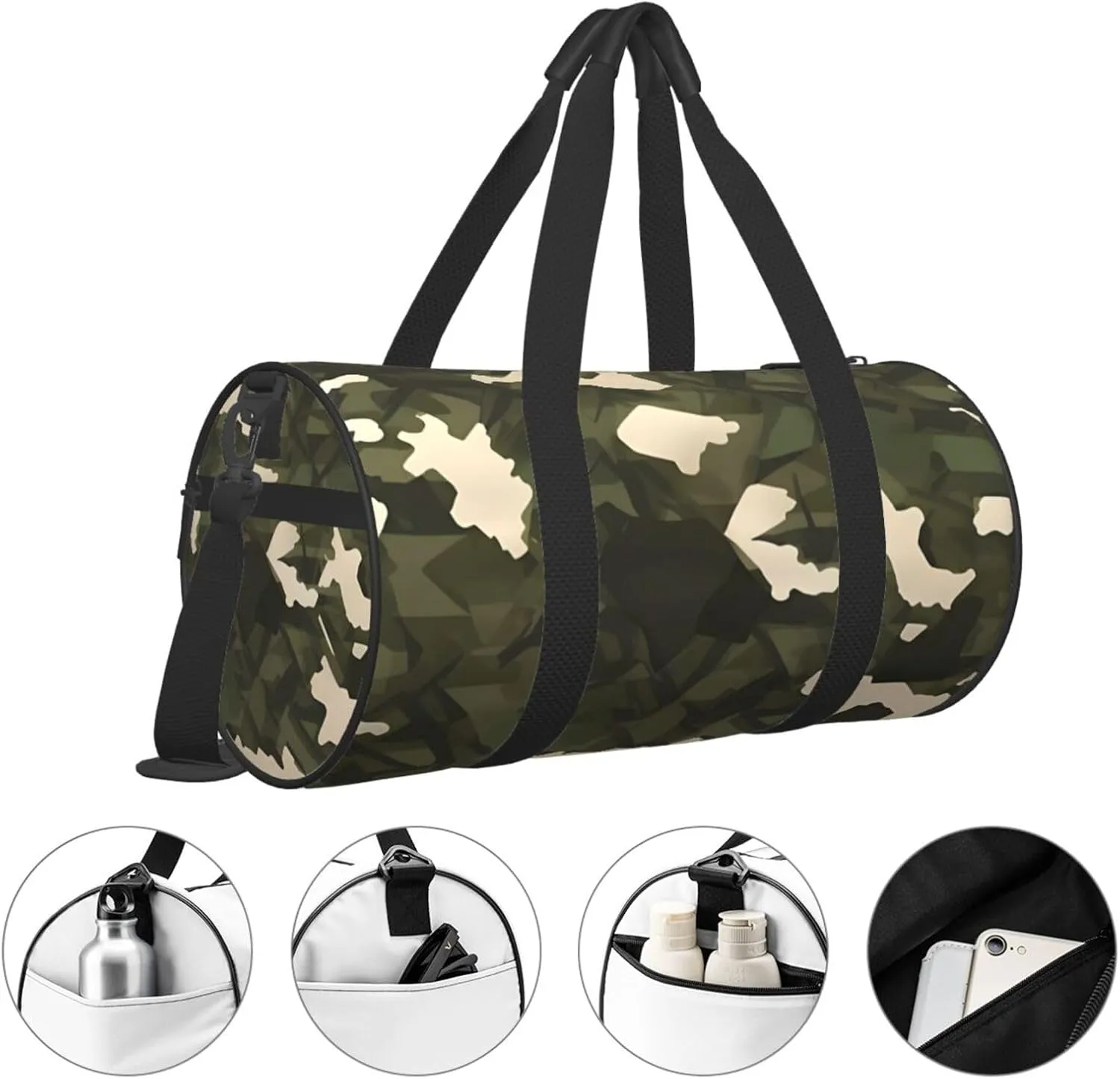 Travel Bag For Women,Army Camouflage Print Personal Item Duffle Bags,Weekend Travel Duffel Tote Bag,Travel Sport Gym Bag For Men,Airplane Travel Essentials For Flying