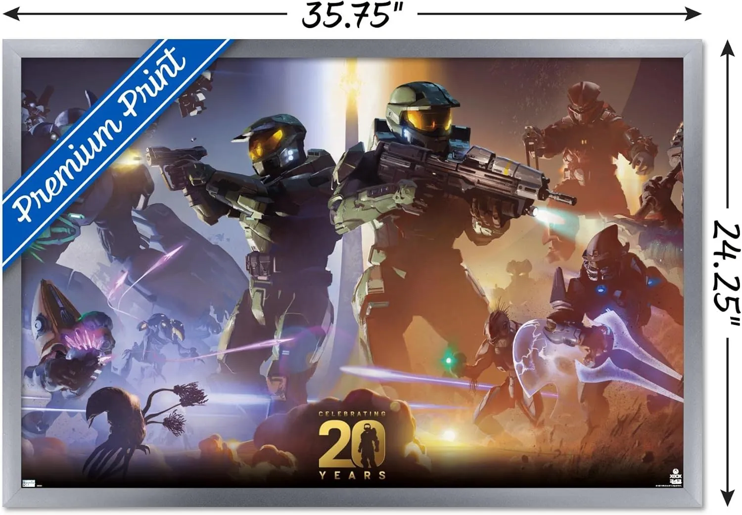 Trends International Halo - 20 Years Wall Poster, 34L x 22.4W, Silver Framed Version