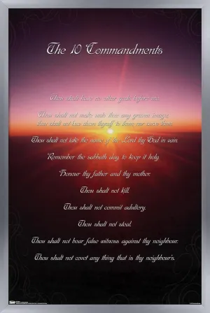 Trends International The 10 Commandments Wall Poster, 22.375" x 34", Silver Framed Version